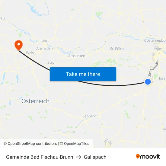 Gemeinde Bad Fischau-Brunn to Gallspach map