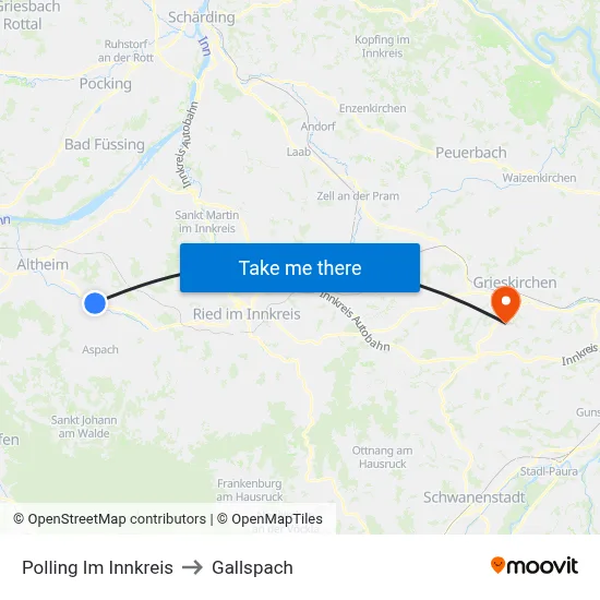 Polling Im Innkreis to Gallspach map