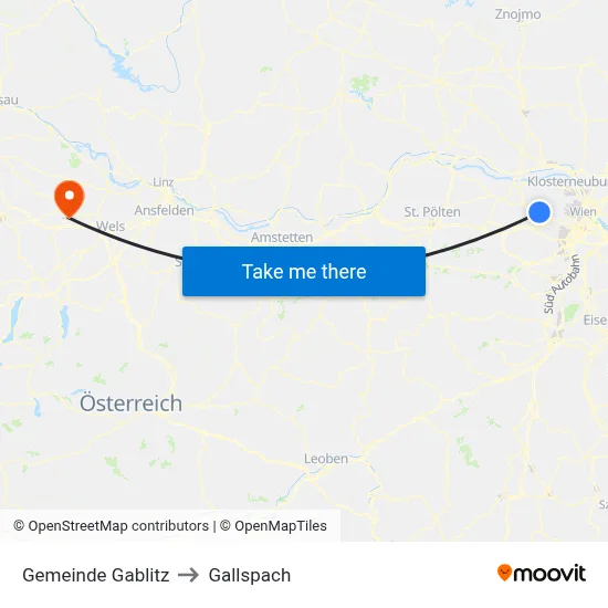 Gemeinde Gablitz to Gallspach map