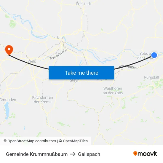 Gemeinde Krummnußbaum to Gallspach map
