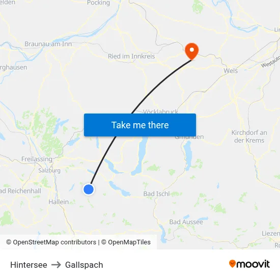 Hintersee to Gallspach map