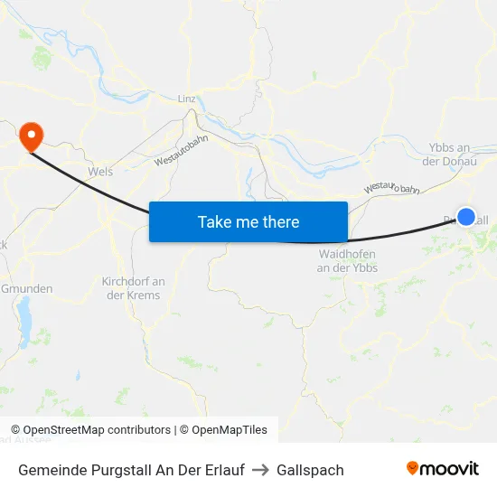 Gemeinde Purgstall An Der Erlauf to Gallspach map
