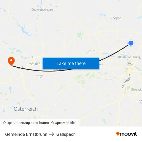 Gemeinde Ernstbrunn to Gallspach map