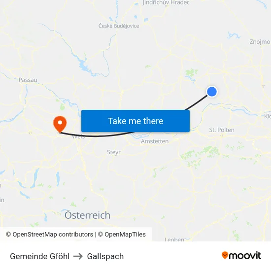 Gemeinde Gföhl to Gallspach map