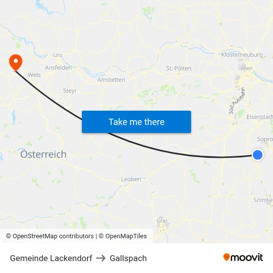 Gemeinde Lackendorf to Gallspach map