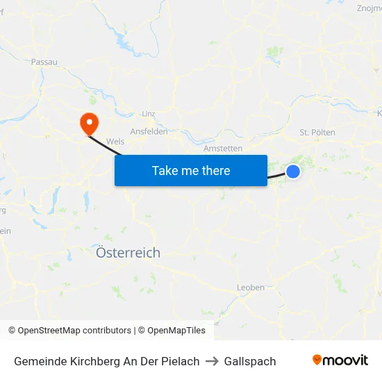 Gemeinde Kirchberg An Der Pielach to Gallspach map