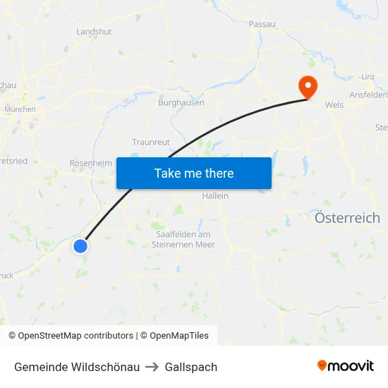 Gemeinde Wildschönau to Gallspach map