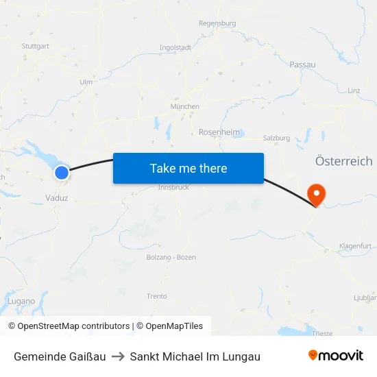 Gemeinde Gaißau to Sankt Michael Im Lungau map