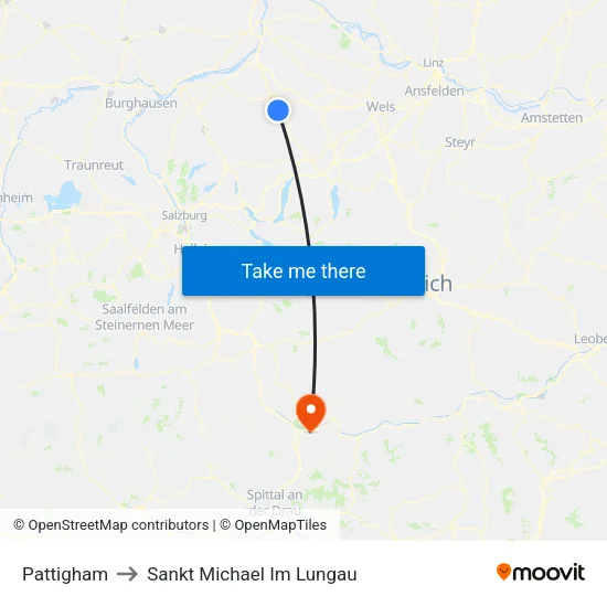Pattigham to Sankt Michael Im Lungau map