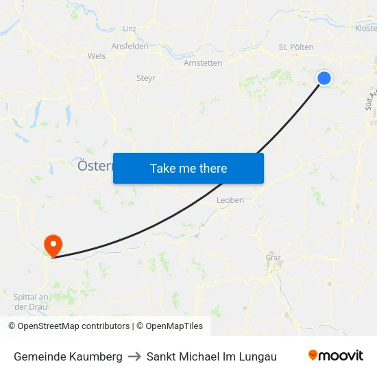 Gemeinde Kaumberg to Sankt Michael Im Lungau map