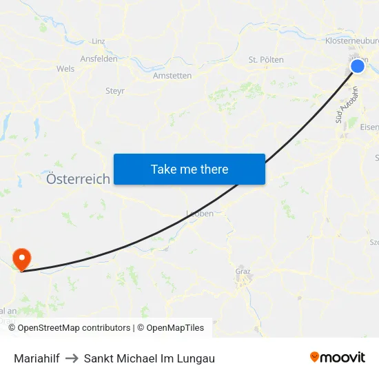 Mariahilf to Sankt Michael Im Lungau map
