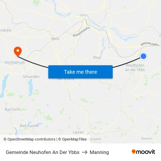 Gemeinde Neuhofen An Der Ybbs to Manning map