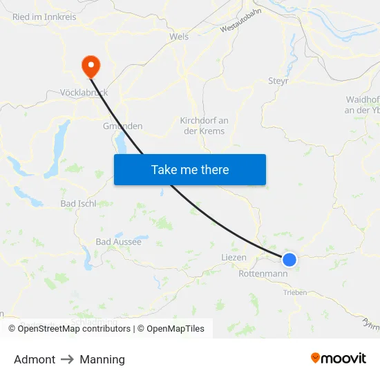 Admont to Manning map