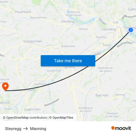 Steyregg to Manning map