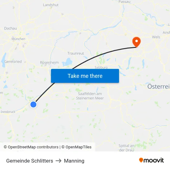 Gemeinde Schlitters to Manning map