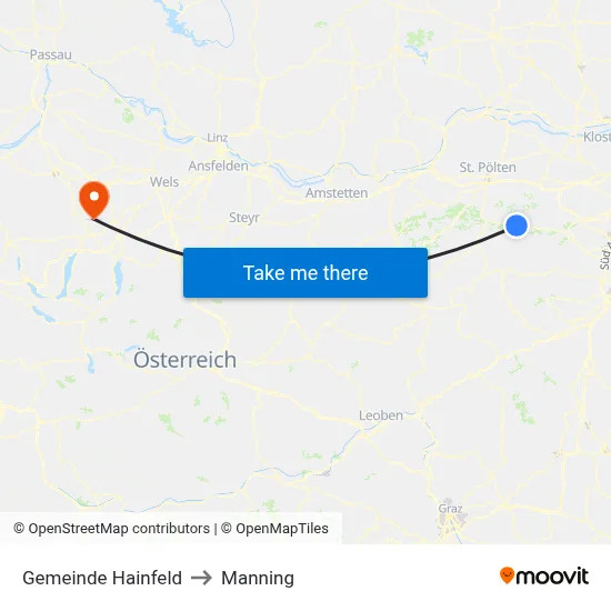 Gemeinde Hainfeld to Manning map