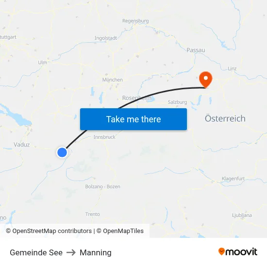 Gemeinde See to Manning map