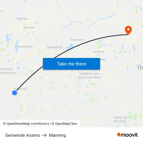 Gemeinde Axams to Manning map