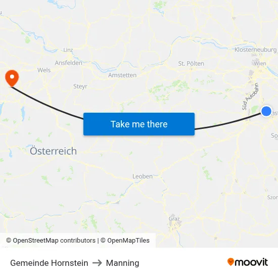 Gemeinde Hornstein to Manning map