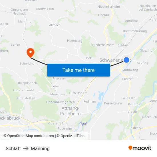 Schlatt to Manning map