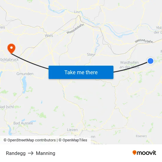 Randegg to Manning map