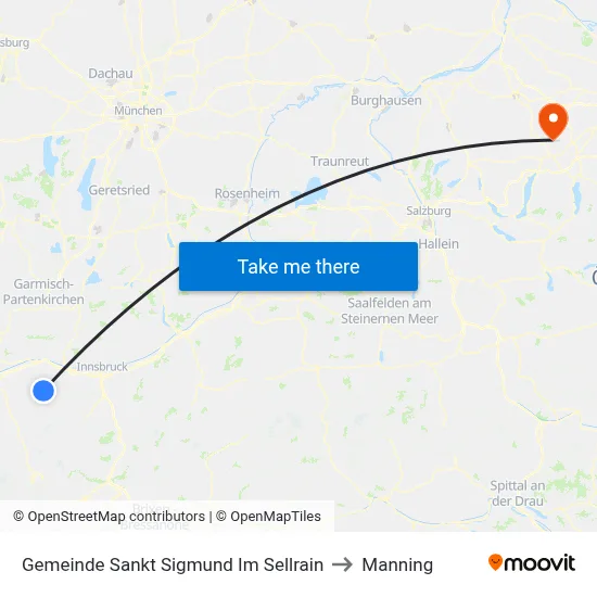 Gemeinde Sankt Sigmund Im Sellrain to Manning map