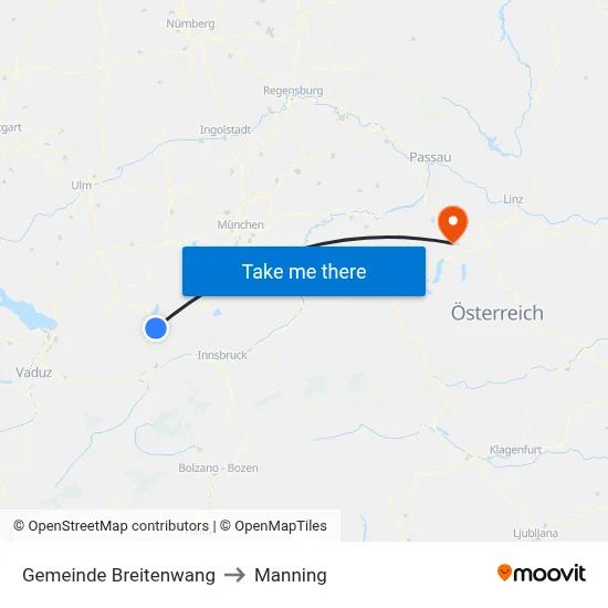Gemeinde Breitenwang to Manning map