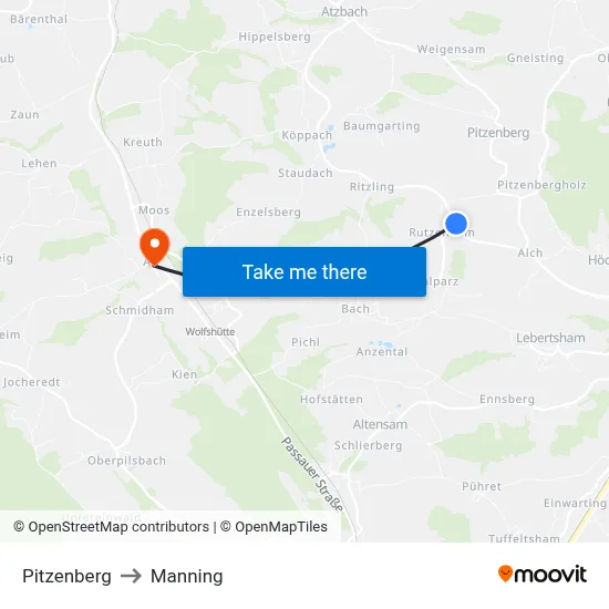 Pitzenberg to Manning map