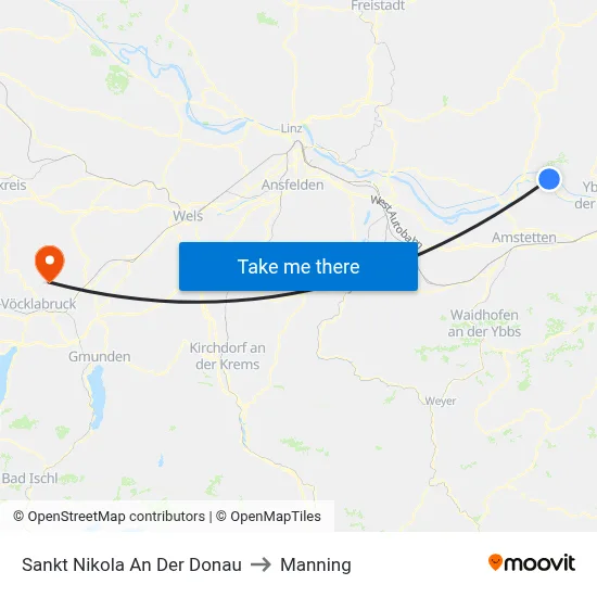 Sankt Nikola An Der Donau to Manning map