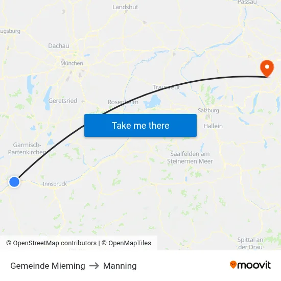 Gemeinde Mieming to Manning map