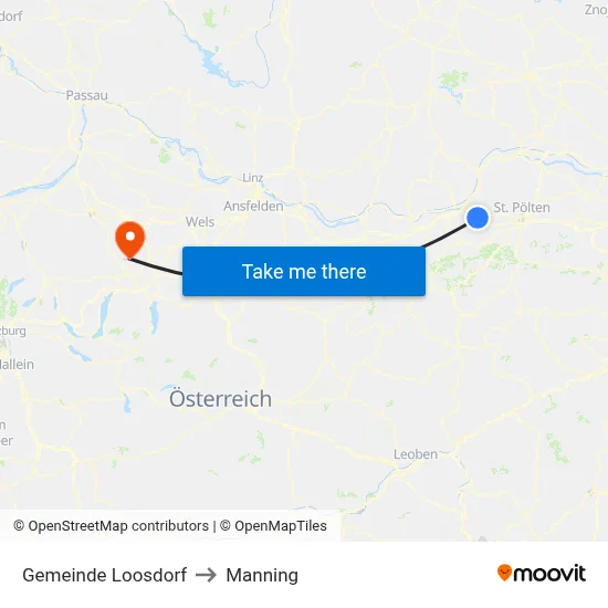 Gemeinde Loosdorf to Manning map