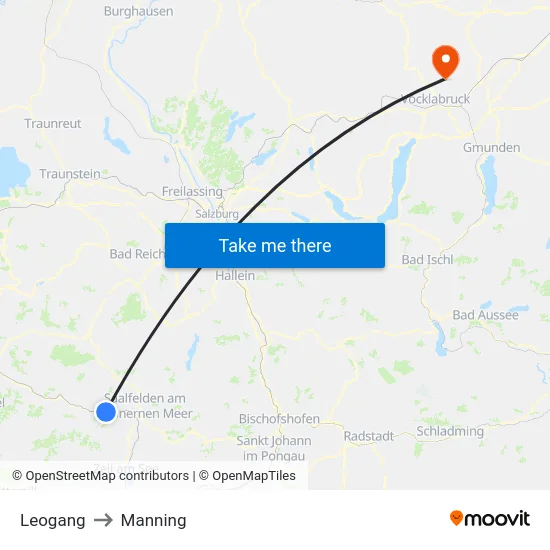 Leogang to Manning map
