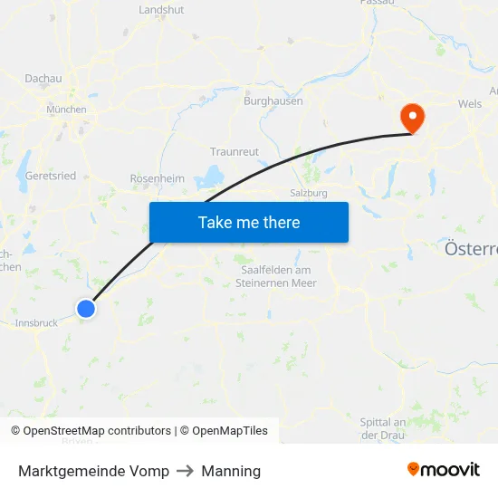 Marktgemeinde Vomp to Manning map