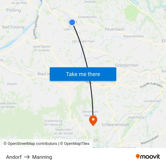 Andorf to Manning map