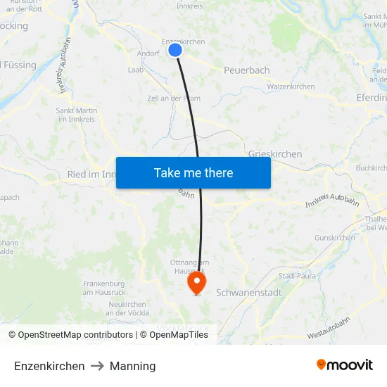 Enzenkirchen to Manning map