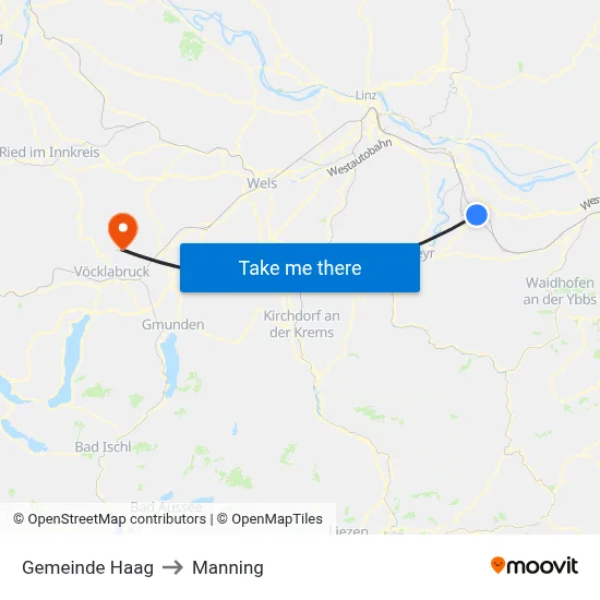 Gemeinde Haag to Manning map