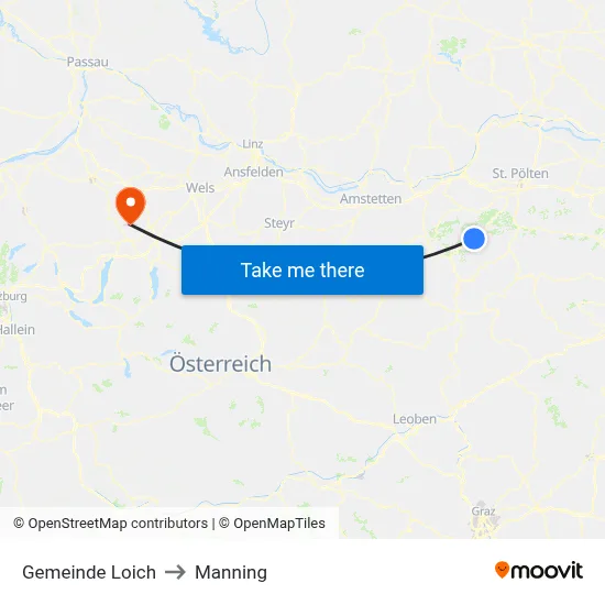 Gemeinde Loich to Manning map