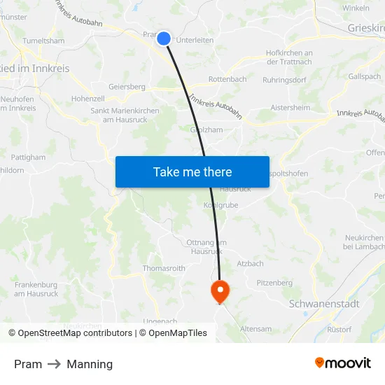 Pram to Manning map