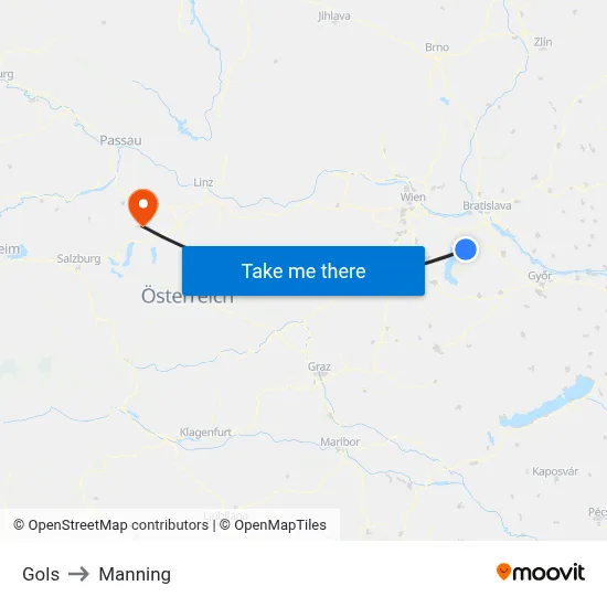 Gols to Manning map