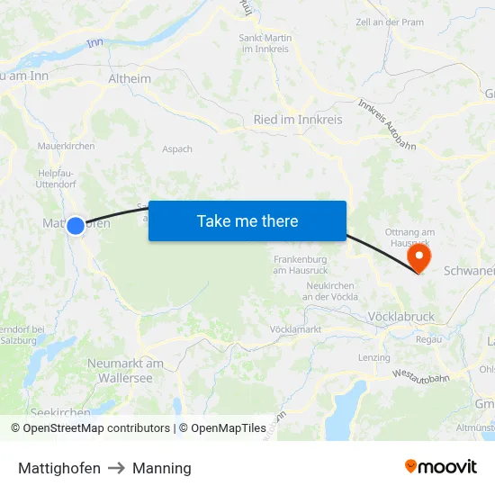 Mattighofen to Manning map