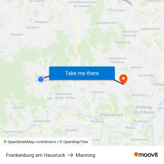 Frankenburg am Hausruck to Manning map