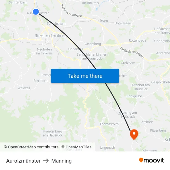 Aurolzmünster to Manning map
