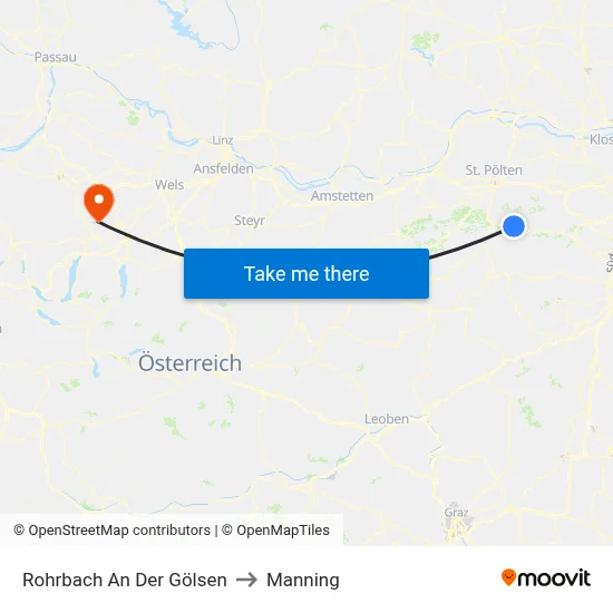 Rohrbach An Der Gölsen to Manning map