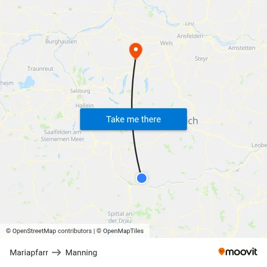 Mariapfarr to Manning map