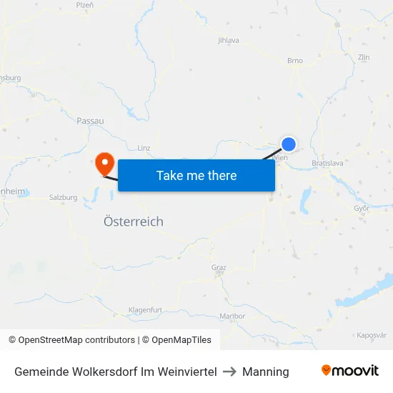 Gemeinde Wolkersdorf Im Weinviertel to Manning map