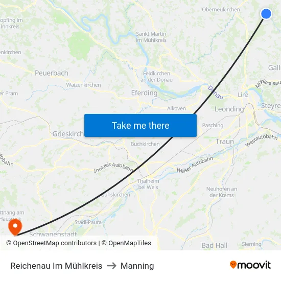Reichenau Im Mühlkreis to Manning map