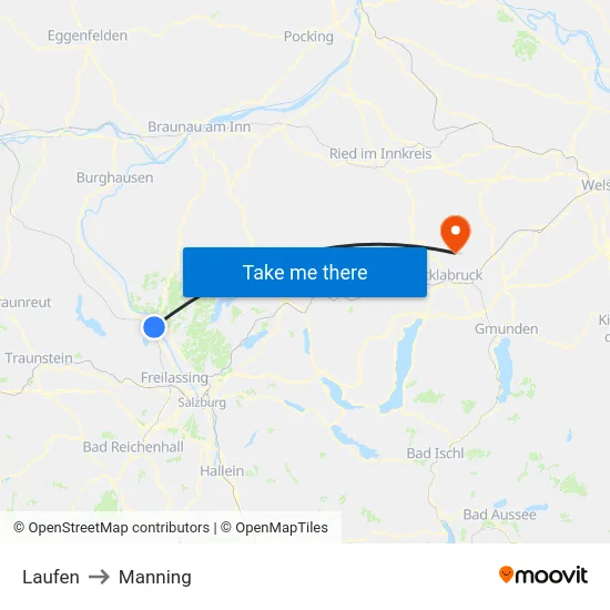 Laufen to Manning map