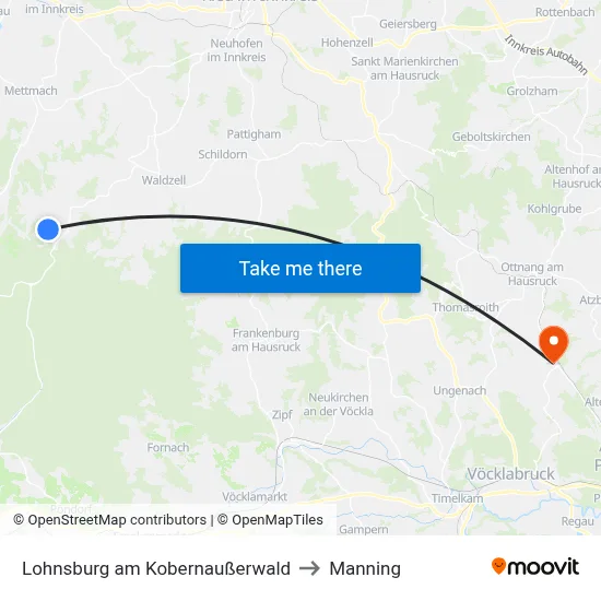 Lohnsburg am Kobernaußerwald to Manning map