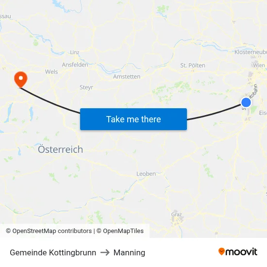 Gemeinde Kottingbrunn to Manning map
