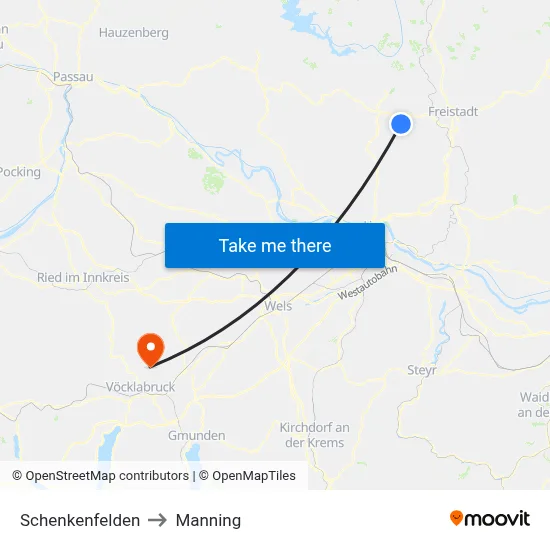 Schenkenfelden to Manning map